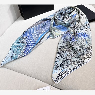 HERMES 2024秋冬新款時尚圍巾 尺寸：140-140