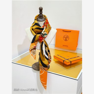HERMES 2024秋冬新款時尚圍巾 尺寸：140-140