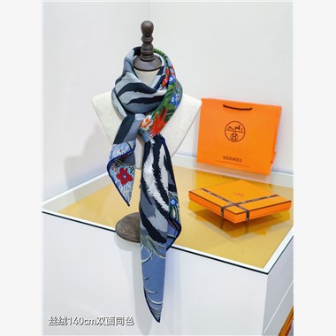 HERMES 2024秋冬新款時尚圍巾 尺寸：140-140