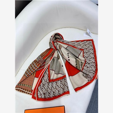 HERMES 2024秋冬新款時尚圍巾 尺寸：140-140