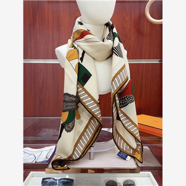 HERMES 2024秋冬新款時尚圍巾 尺寸：140-140