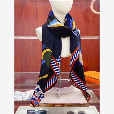 HERMES 2024秋冬新款時尚圍巾 尺寸：140-140