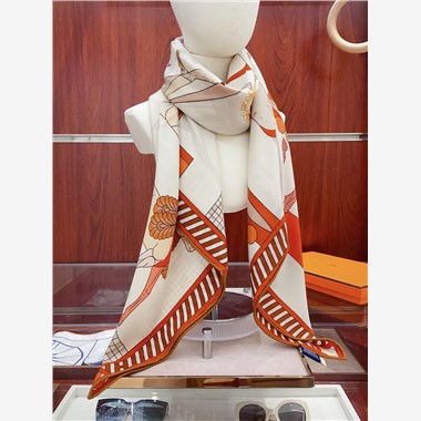 HERMES 2024秋冬新款時尚圍巾 尺寸：140-140