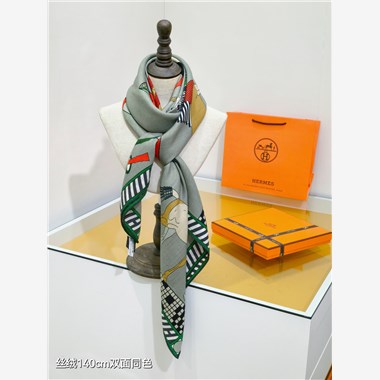 HERMES 2024秋冬新款時尚圍巾 尺寸：140-140