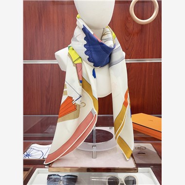 HERMES 2024秋冬新款時尚圍巾 尺寸：140-140