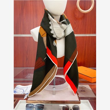 HERMES 2024秋冬新款時尚圍巾 尺寸：140-140