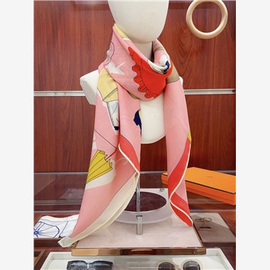 HERMES 2024秋冬新款時尚圍巾 尺寸：140-140