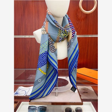 HERMES 2024秋冬新款時尚圍巾 尺寸：140-140