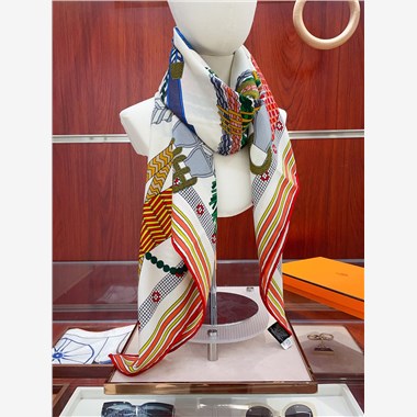 HERMES 2024秋冬新款時尚圍巾 尺寸：140-140