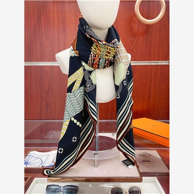 HERMES 2024秋冬新款時尚圍巾 尺寸：140-140