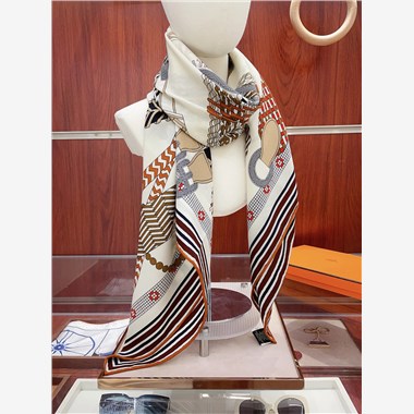 HERMES 2024秋冬新款時尚圍巾 尺寸：140-140