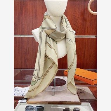 HERMES 2024秋冬新款時尚圍巾 尺寸：140-140