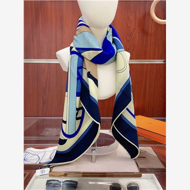 HERMES 2024秋冬新款時尚圍巾 尺寸：140-140