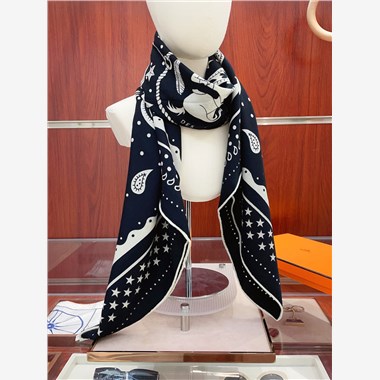 HERMES 2024秋冬新款時尚圍巾 尺寸：140-140