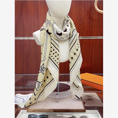 HERMES 2024秋冬新款時尚圍巾 尺寸：140-140