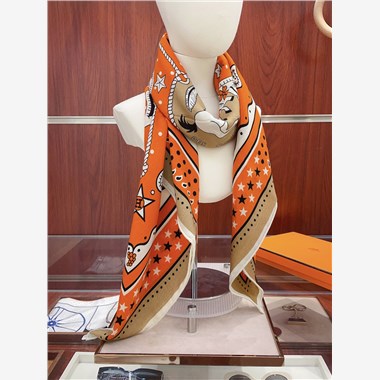 HERMES 2024秋冬新款時尚圍巾 尺寸：140-140