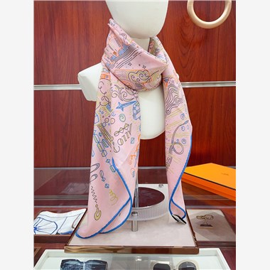 HERMES 2024秋冬新款時尚圍巾 尺寸：140-140