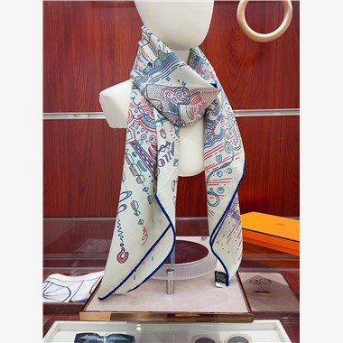 HERMES 2024秋冬新款時尚圍巾 尺寸：140-140