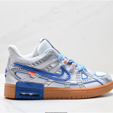 Off-White x Nike Air Rubber Dunk 2.0 皮革框架低幫休閒運動滑板板鞋
