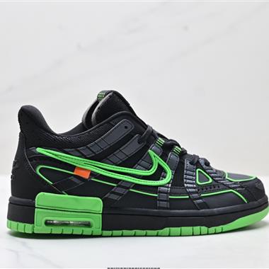 Off-White x Nike Air Rubber Dunk 2.0 皮革框架低幫休閒運動滑板板鞋