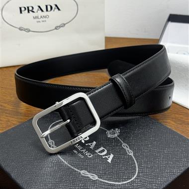 PRADA   2026新款時尚皮帶   3.5CM