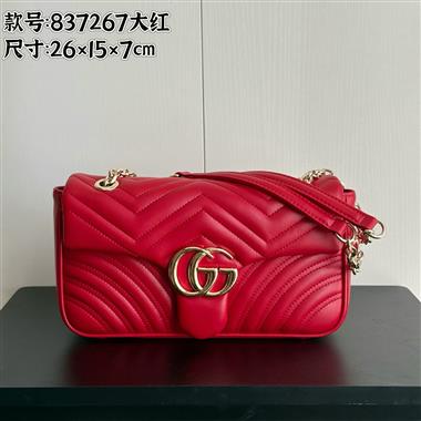 GUCCI   2026新款女生時尚包包   尺寸：26*15*7CM